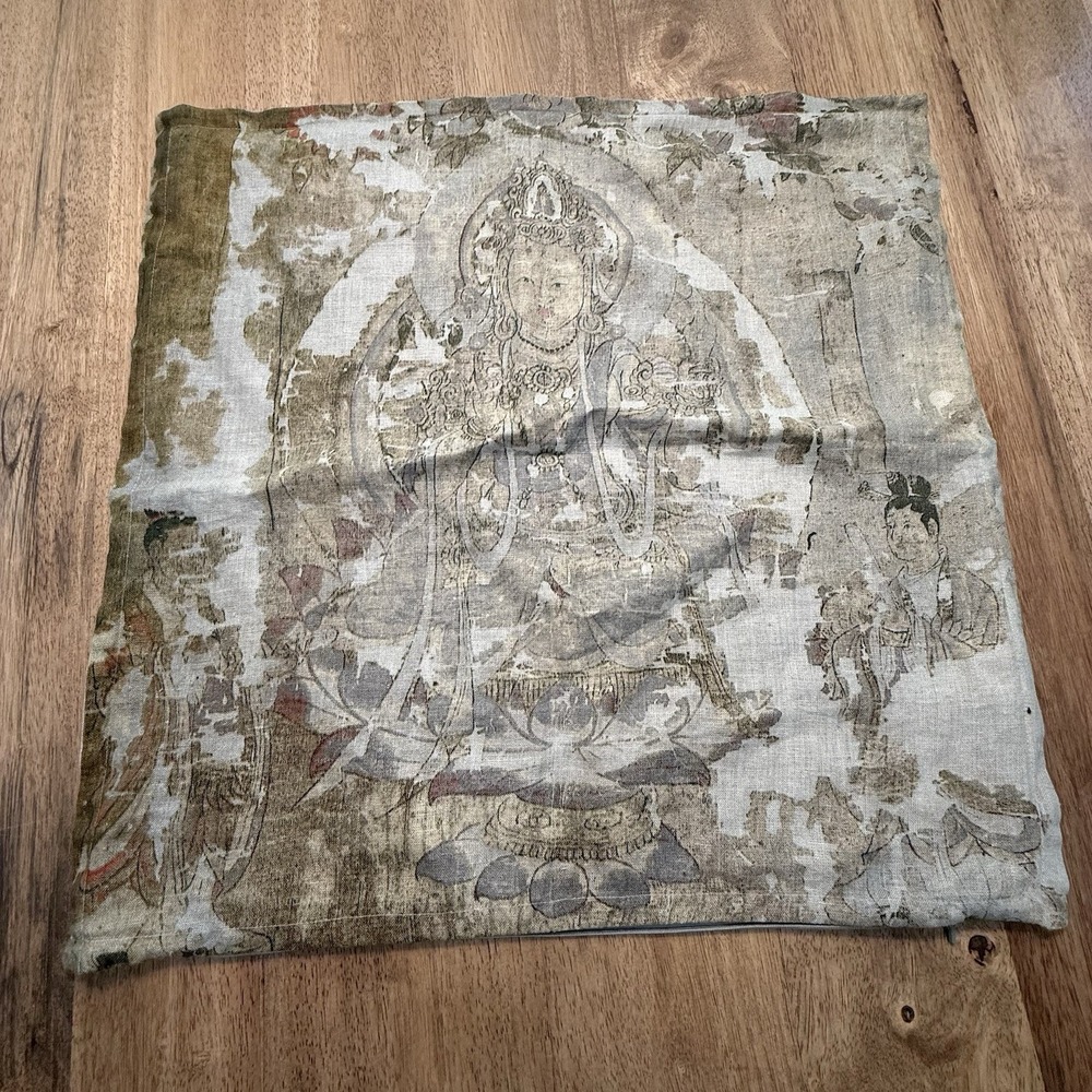 Pine Cone Hill Linen Pillow (COVER ONLY) 22x22 Buddha Zen Global Boho Meditative - Picture 7 of 12